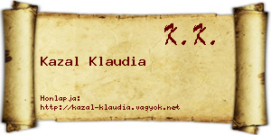 Kazal Klaudia névjegykártya